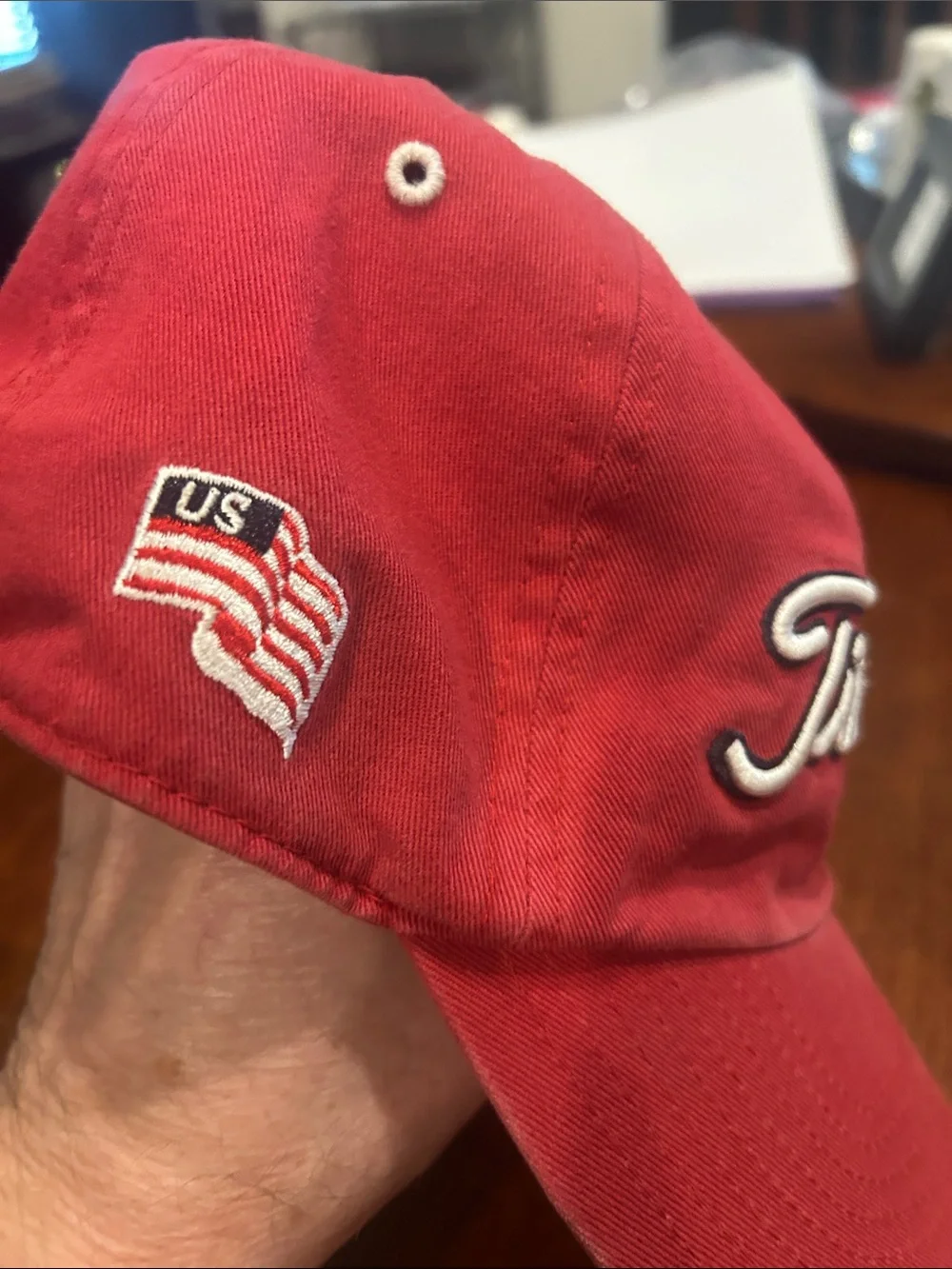 Titleist Red Cap with White Logo USA Flag Cap O/S Ryder Cup US Open